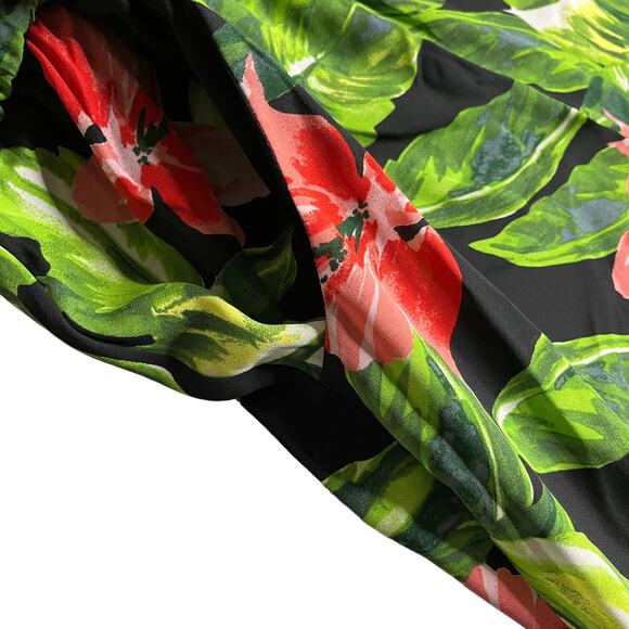 Luxology NEW Hibiscus Floral Print Jumpsuit Romper - Size 12 - Wide Leg Pants - Picture 3 of 10